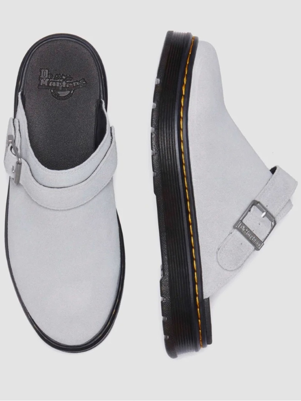 Dr Martens Brookline Suede Mule Mist Grey - Picture 8 of 10